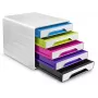 CEP Office Solution Smoove Organizador de secretária com 5 gavetas, DIN A4, Branco/Multicolor