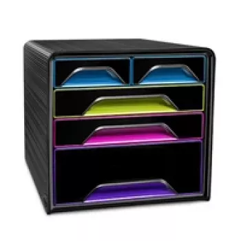 CEP Office Solution Smoove Unidade de gavetas de secretária A4 5 gavetas Branco/Multicolor Transparente