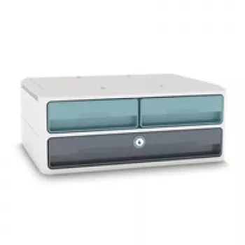 CEP Office Solution MoovUp Caixa de gavetas com fechadura Cinzento-menta DIN A4 horizontal DIN A5 horizontal 3 gavetas