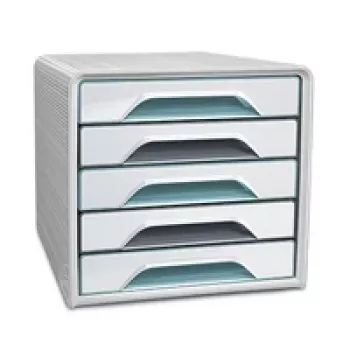 CEP Office Solution Smoove Caixa de gavetas Branco com faixas coloridas DIN A4 5 gavetas