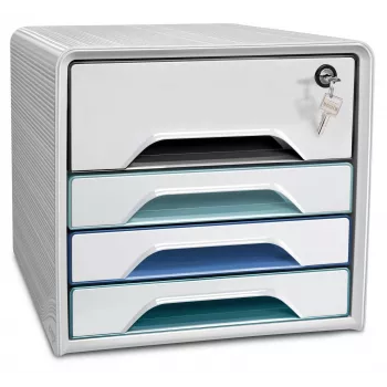 CEP Office Solution Smoove Caixa de gavetas Branco com linhas coloridas 5 gavetas