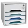 CEP Office Solution Smoove Caixa de gavetas Branco com linhas coloridas 5 gavetas