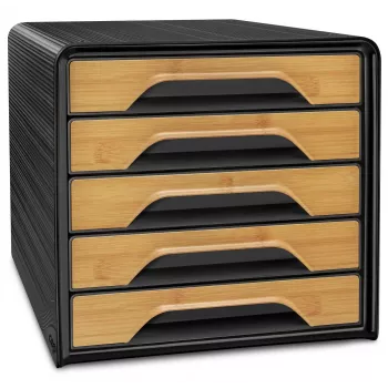 CEP Office Solution Smoove Silva Caixa de gavetas 5 gavetas Preto/Bambu