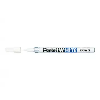 Pentel Marcador permanente - Branco - Tinta pigmentada - Ponta redonda 2,0 mm