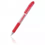 Caneta de gel retrátil Pentel Hybrid Gel Grip - tinta vermelha - 0,7 mm ponta média - corpo transparente - clipe metálico