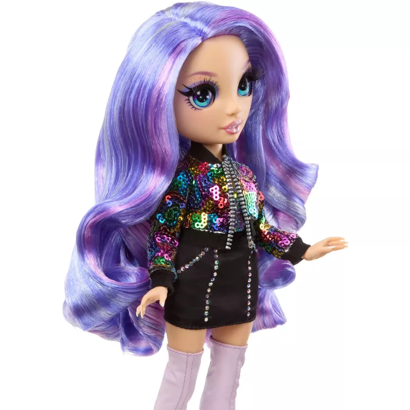Boneca de moda MGA Rainbow High Violet Willow com 2 conjuntos e acessórios