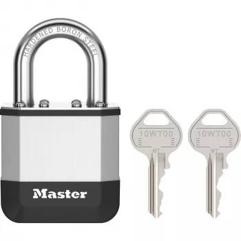 Cadeado laminado Master Lock Elite 45mm com arco de 25mm, cilindro de 5 pinos, prateado/cinzento