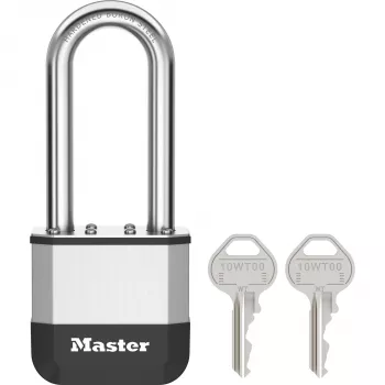 Cadeado de aço laminado Master Lock Elite 52mm com arco de 64mm, cilindro de 5 pinos