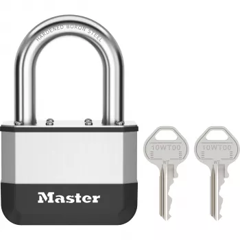 Cadeado de aço laminado Master Lock Elite 67mm com arco de 38mm, cilindro de 5 pinos