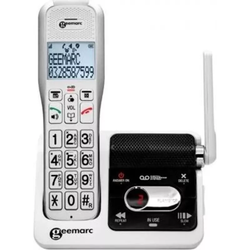 Geemarc AmpliDECT 595 ULE Telefone sem fios com atendedor de chamadas, branco