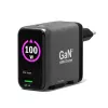 PORT Designs carregador de parede Type C PD 100W GaN OLED PD 3.0 cabo Type C retrátil - EU