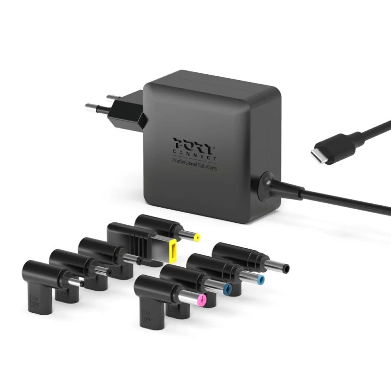 PORT Designs GaN 65W fonte de alimentação USB-C - carregador universal - ficha EU - preto