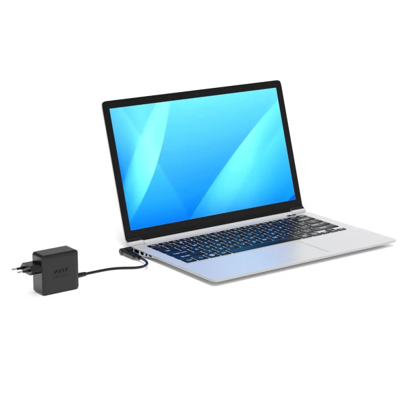 PORT Designs GaN 65W fonte de alimentação USB-C - carregador universal - ficha EU - preto
