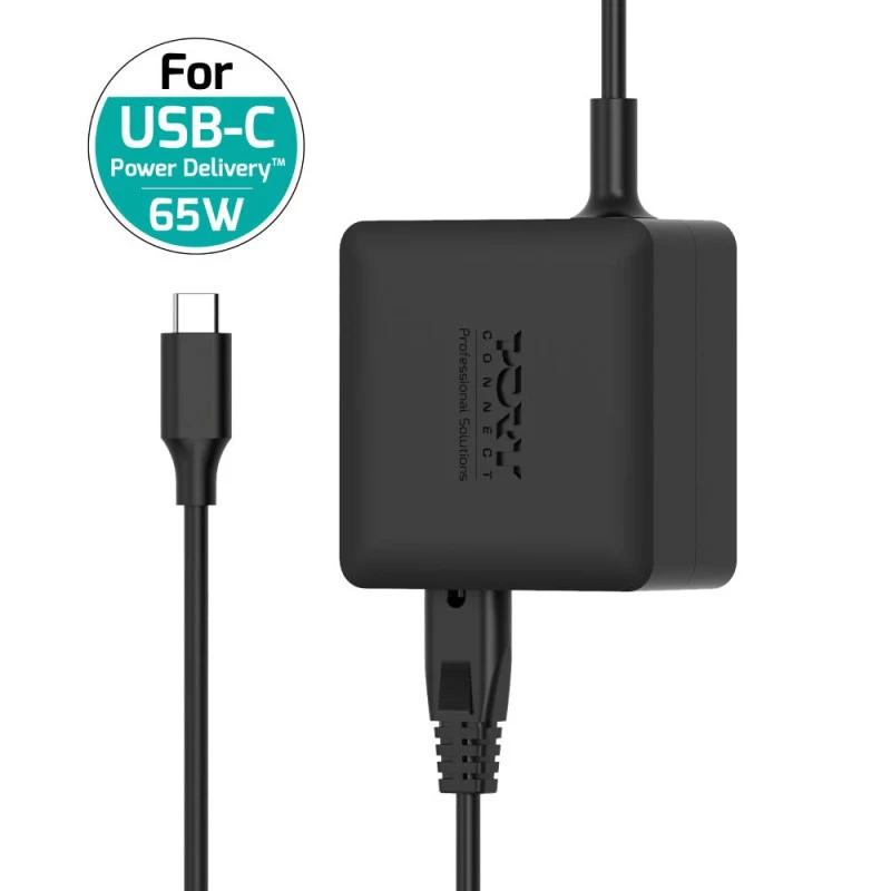 PORT Designs GaN 65W fonte de alimentação USB-C com cabo de alimentação EU