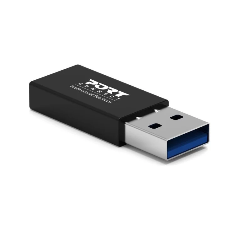 PORT Designs Conversor USB-A para USB-C - Adaptador USB 2.0 - Preto