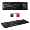 PORT Designs 900900 Conjunto de teclado e rato com fios tamanho completo, layout AZERTY, preto