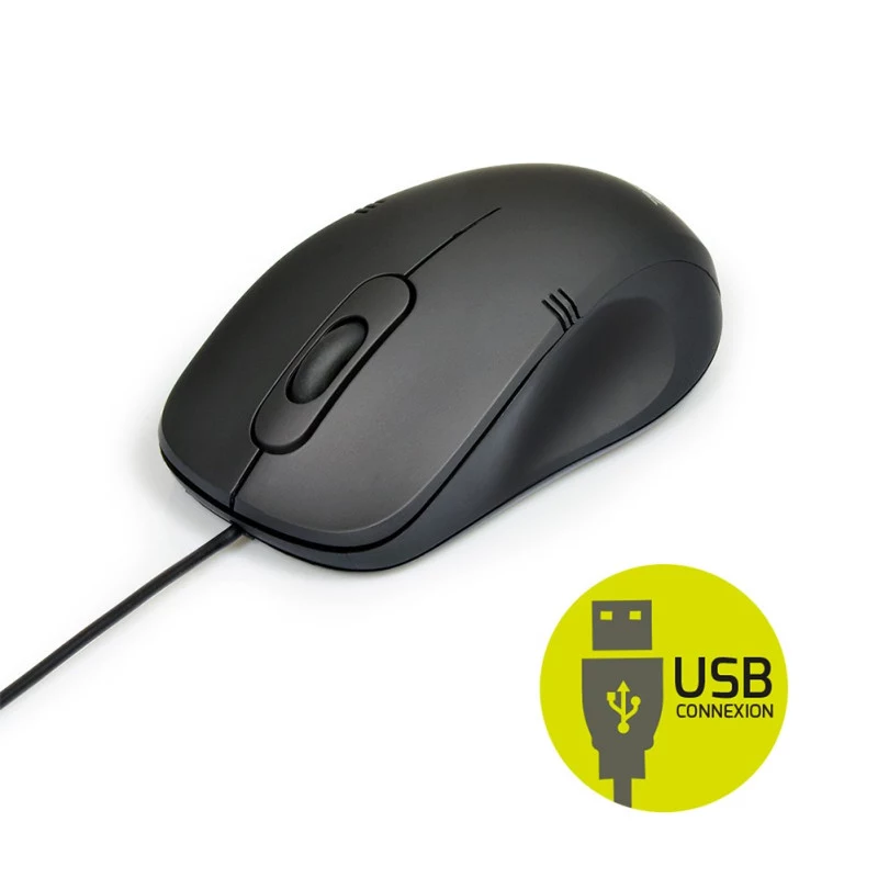PORT Designs 900900 Conjunto de teclado e rato com fios tamanho completo, layout AZERTY, preto