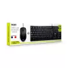 PORT Designs 900900 Conjunto de teclado e rato com fios tamanho completo, layout AZERTY, preto