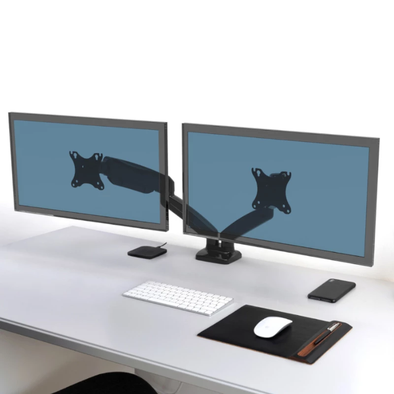 PORT Designs PORT Connect Suporte ajustável para dois monitores - para 2 ecrãs até 32 polegadas - Fixação à mesa/passagem de cabos - Preto