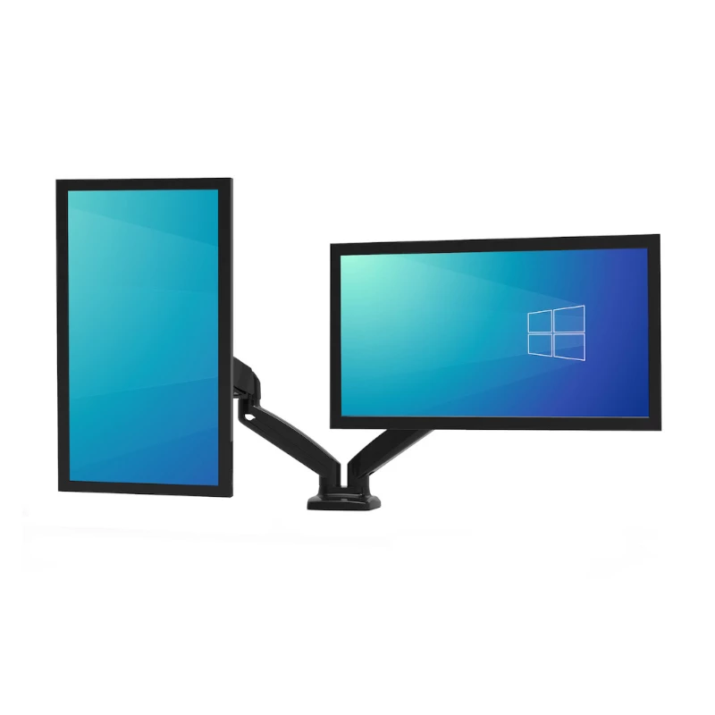 PORT Designs PORT Connect Suporte ajustável para dois monitores - para 2 ecrãs até 32 polegadas - Fixação à mesa/passagem de cabos - Preto