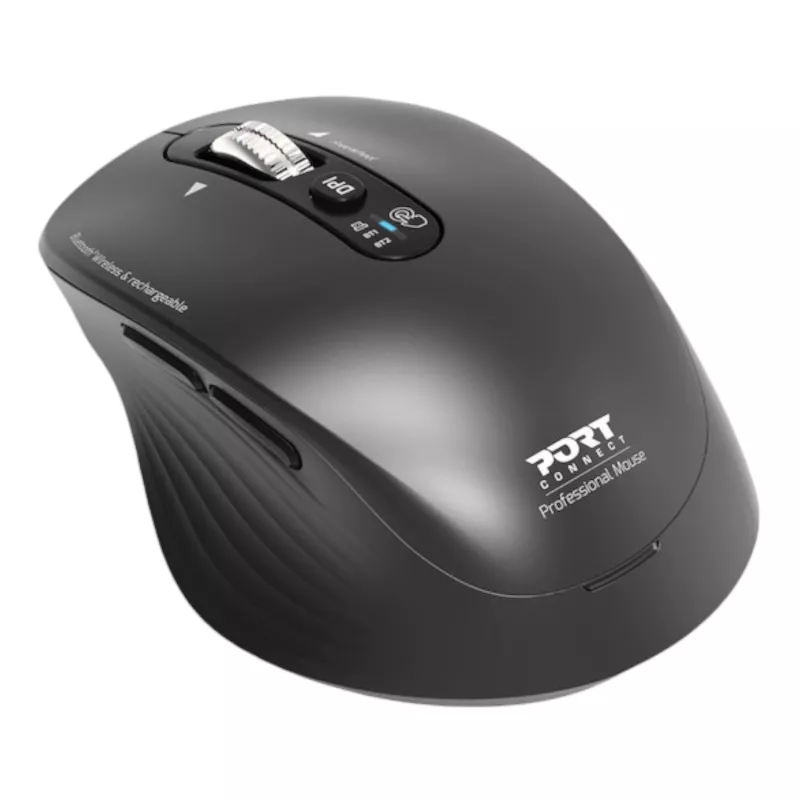 PORT Designs PORT Connect Professional BUSINESS Rato sem fios recarregável - Ótico - 6 botões - 2,4 GHz, Bluetooth - Recetor USB - Preto