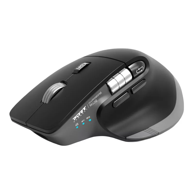 PORT Designs PORT Connect Professional ULTIMATE Rato sem fios recarregável - Ótico - 6 botões - 2,4 GHz, Bluetooth - Recetor USB