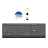 PORT Designs Teclado iluminado sem fios recarregável - Layout francês AZERTY - Preto