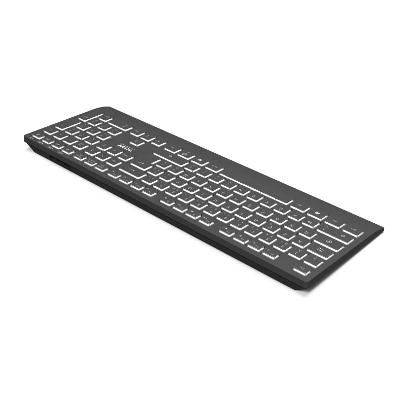 PORT Designs Teclado iluminado sem fios recarregável - Layout francês AZERTY - Preto