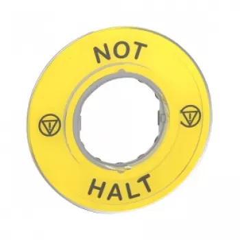 APC ZBY9220 placa de sinalização de paragem de emergência - amarelo, 60 mm, redonda