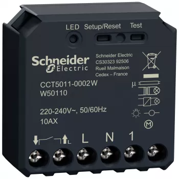 Schneider Electric Wiser CCT5011-0002W atuador de comutação, 1 canal, montagem encastrada