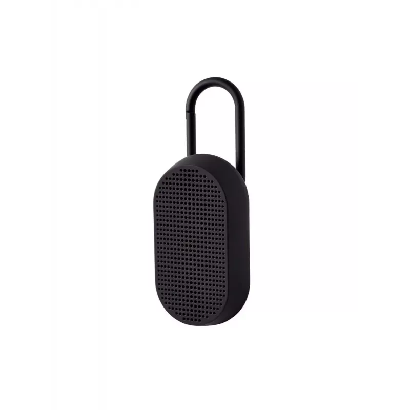 Lexon Mino T Altifalante Bluetooth Portátil com Estação de Carregamento e Mosquetão, Preto