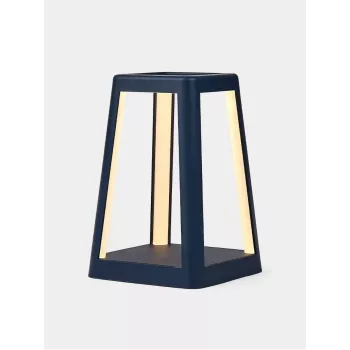 LEXON Lantern Candeeiro LED Portátil com Carregamento sem Fios Qi, Azul Escuro LH94DB
