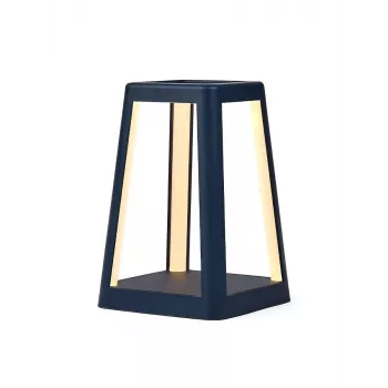 LEXON Lantern Candeeiro LED Portátil com Carregamento sem Fios Qi, Azul Escuro LH94DB