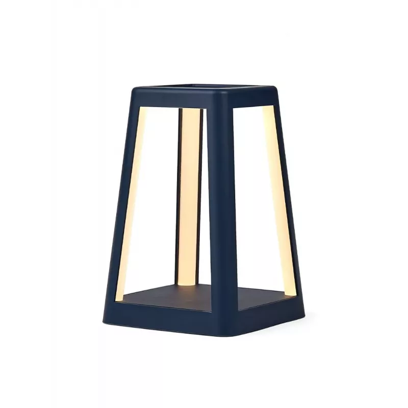 LEXON Lantern Candeeiro LED Portátil com Carregamento sem Fios Qi, Azul Escuro LH94DB
