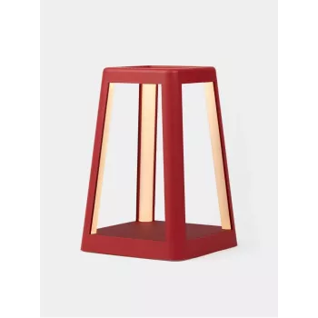 Lexon Lantern Candeeiro LED com Carregador sem Fios Vermelho Escuro LH94DR