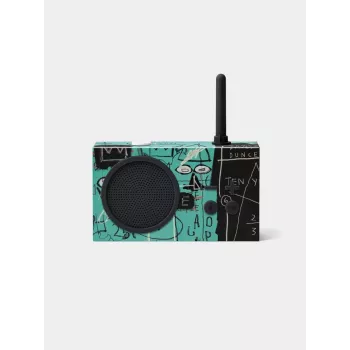 Lexon Tykho 3 X JMB Rádio Bluetooth Rádio FM Portátil com Obra de Arte de Basquiat, Preto