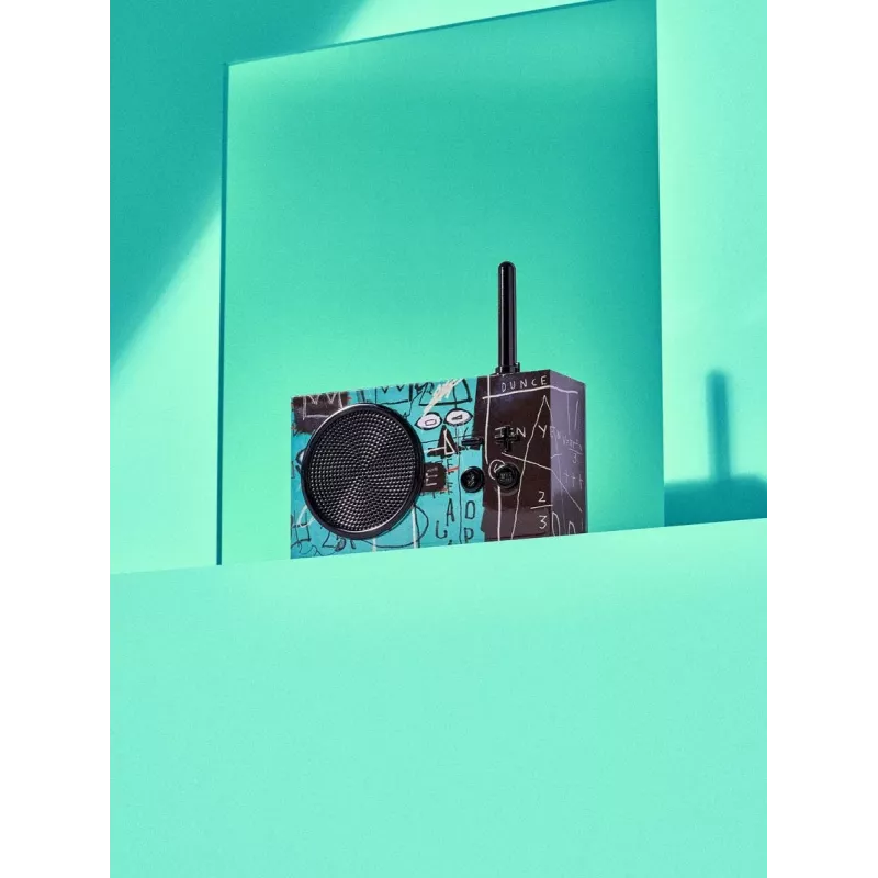 Lexon Tykho 3 X JMB Rádio Bluetooth Rádio FM Portátil com Obra de Arte de Basquiat, Preto