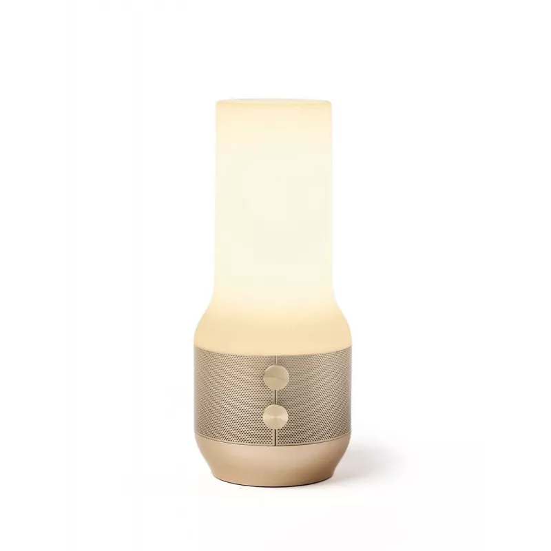 LEXON Terrace+ Candeeiro LED 3 em 1, Altifalante Bluetooth, Powerbank 2000 mAh, Dourado LA134D