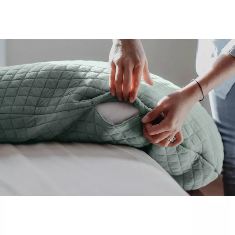 Beaba Big Flopsy almofada de amamentação e gravidez Fleur de Coton verde salva