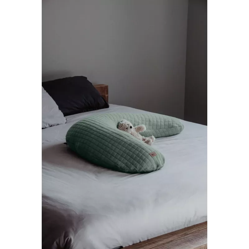 Beaba Big Flopsy almofada de amamentação e gravidez Fleur de Coton verde salva