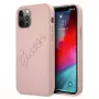 Capa Rígida Guess GUHCP12LRSAVSRG Saffiano Vintage Script para Apple iPhone 12 Pro Max, Rosa