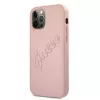 Capa Rígida Guess GUHCP12LRSAVSRG Saffiano Vintage Script para Apple iPhone 12 Pro Max, Rosa