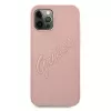 Capa Rígida Guess GUHCP12LRSAVSRG Saffiano Vintage Script para Apple iPhone 12 Pro Max, Rosa