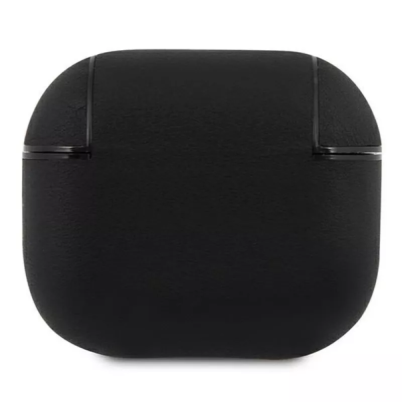BMW BMA3SSLBK AirPods 3 capa preta em pele genuína logótipo prateado