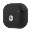BMW BMA3SSLBK AirPods 3 capa preta em pele genuína logótipo prateado