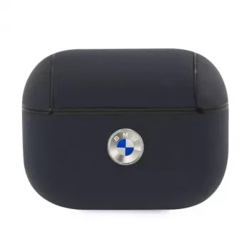BMW AirPods Pro capa azul-marinho em pele genuína logótipo prateado