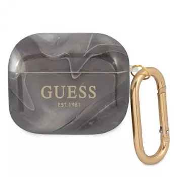 Guess GUA3UNMK Capa AirPods 3 Preta Marble Collection