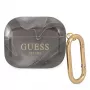 Guess GUA3UNMK Capa AirPods 3 Preta Marble Collection