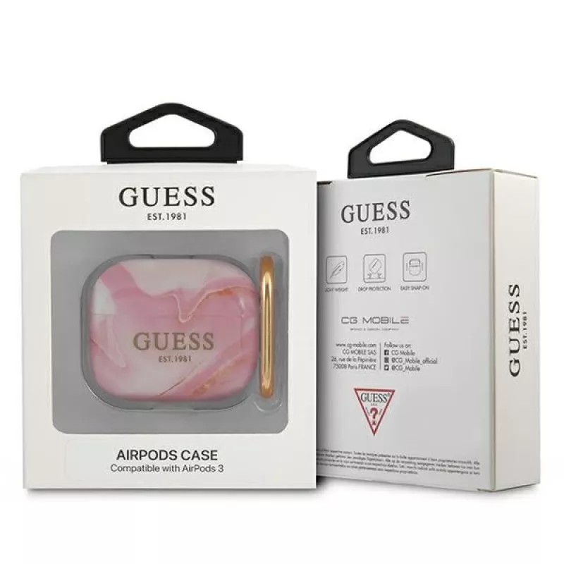 Guess GUA3UNMP Capa AirPods 3 Rosa Marble Collection
