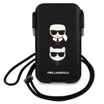 Karl Lagerfeld Ikonik Karl & Choupette Head Saffiano Capa rígida para Apple iPhone 12 Pro Max 6,7
